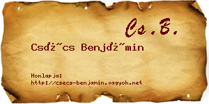Csécs Benjámin névjegykártya