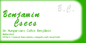 benjamin csecs business card