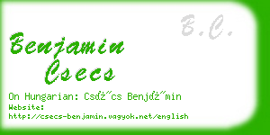 benjamin csecs business card